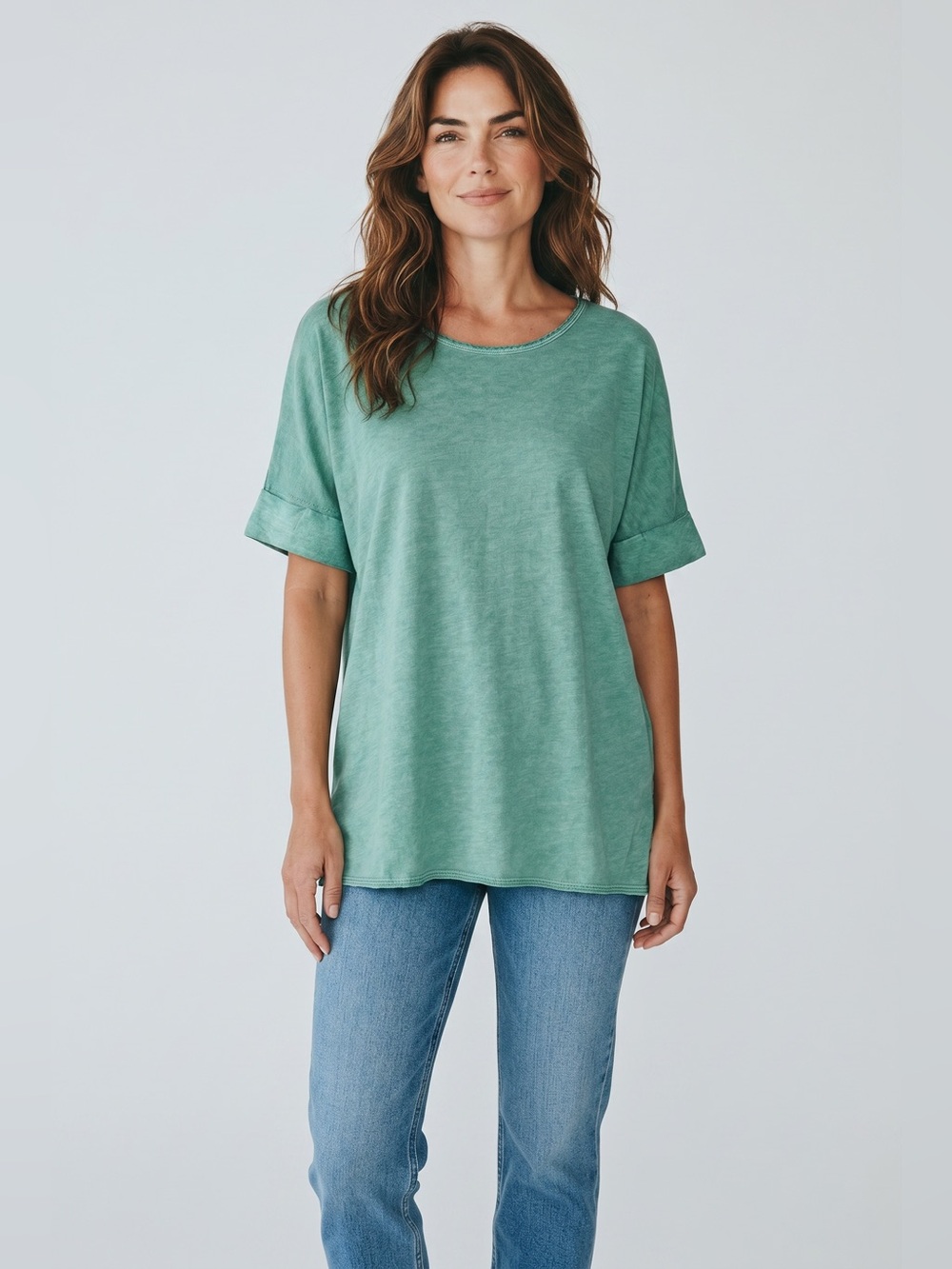 Soft Surroundings Short Sleeve Tunic // Mint Green // Large